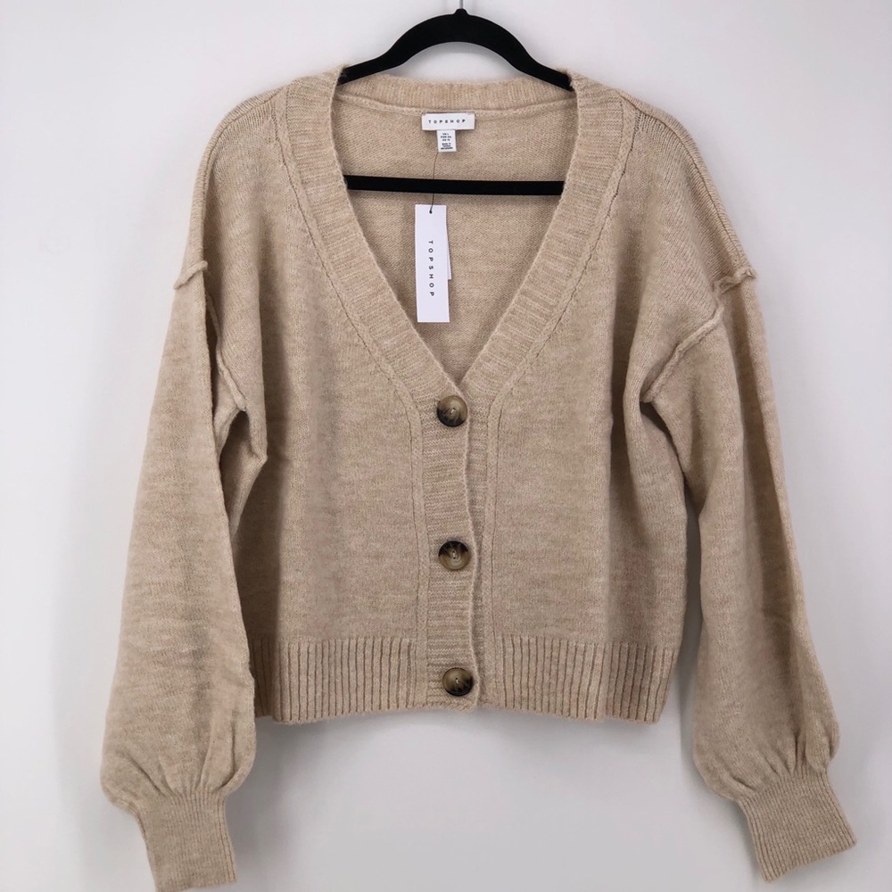 Top shop Oatmeal Courtney Cardigan Sz 12
